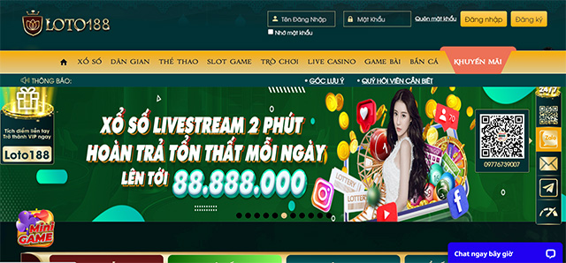 Cổng game Loto188 nổi tiếng với nhiều trò chơi hấp dẫn hàng đầu hiện nay