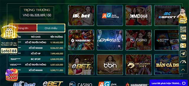 Nhà cái Loto188 có nhiều ưu điểm nổi bật