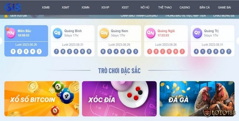 Nhà cái lô đề online Gi8 đa dạng trò chơi