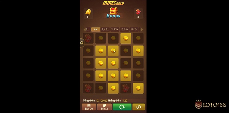 Slot game Mines Gold đẹp mắt với các hình ảnh sống động