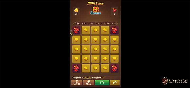 Mines Gold là một slot game lấy chủ đề đào vàng hấp dẫn