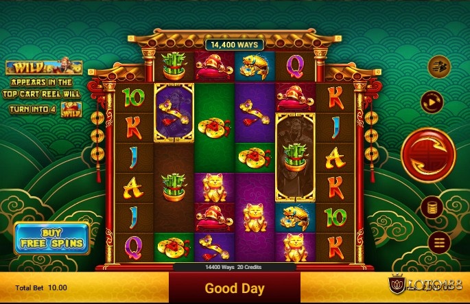 Nút Buy Free Spins giúp bạn mua thêm vòng quay miễn phí nếu muốn